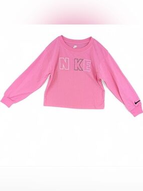 Nike Girls Long Sleeve Graphic T-Shirt Pink Size 6X NEW